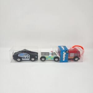 Wooden Train Car Urban City Vehicle Set